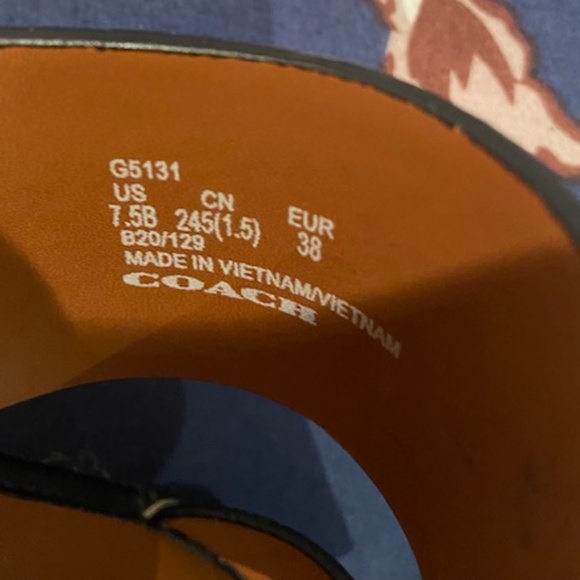 Coach black leather espadrille. slides - Picture 7 of 12